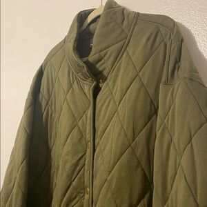 Olive Green Quilted Bomber Jacket size XXL Pit to Pit 26 1/2 Length 28 in NWT